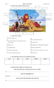 English Worksheet: Movie: The Lion King