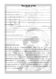 English Worksheet: The Book of Eli