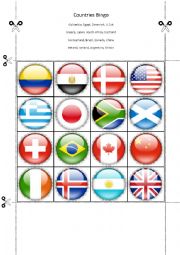 Countries Bingo Part Two