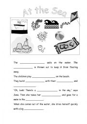 English Worksheet: At the Sea