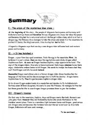 English Worksheet: eragon summary and linkwords