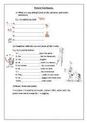 English Worksheet: Present Continuous