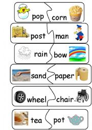 English Worksheet: Compound Words / Game - set 1