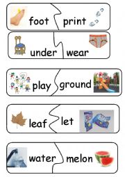 English Worksheet: Compound Words/Game - set 2