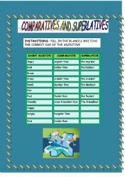 English Worksheet: Practice compartives and superlatives