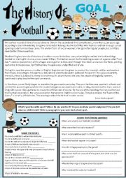 English Worksheet: The history of football