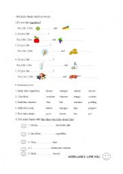 English Worksheet: food