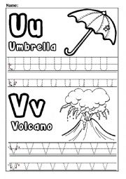 English Worksheet: Letters U and V