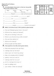 English Worksheet: Present Continuous - WH Questions