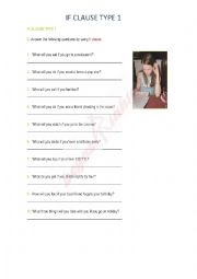 English Worksheet: if type 1