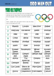 English Worksheet: Odd One Out: Olympics