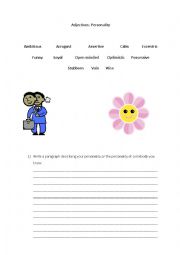 English Worksheet: Personality writing exercise