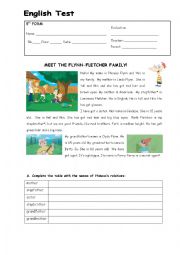 English Worksheet: Family - Phineas and Ferb (test)