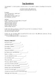 English Worksheet: Tag Questions