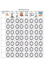 English Worksheet: What Time Do You?