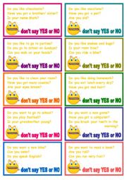 English Worksheet: dont say yes&no