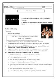 English Worksheet: Friends