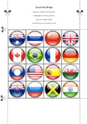 Countries Bingo Part Nine
