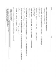 English Worksheet: quiz+unit 1+interchange 1