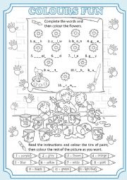 English Worksheet: Colour Fun