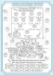 English Worksheet: Colour Fun