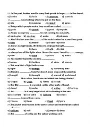 English Worksheet: choose based on vocabulary part 2
