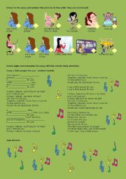 English Worksheet: I say a little prayer for you