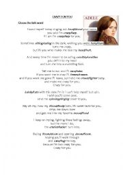 English Worksheet: Crazy for you - Adele
