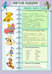English Worksheet: VERB TO BE, POSSESSIVE ADJECTIVES