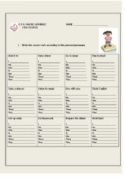 English Worksheet: PRESENT SIMPLE