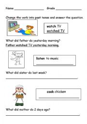 Past tense Worksheet