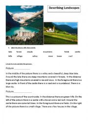 English Worksheet: Describing Landscapes - Part 1