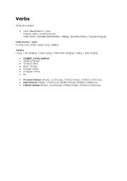 English Worksheet: verb