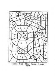 English Worksheet: Count&color