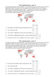 English Worksheet: The Queens Diamond Jubilee Quiz- Part 2