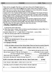 English Worksheet: end term test 3 8th form