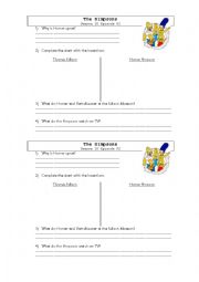 English worksheet: The Simpsons S10E02