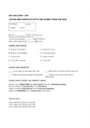 English Worksheet: goo goo dols lyrics