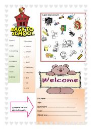 English Worksheet: School objects