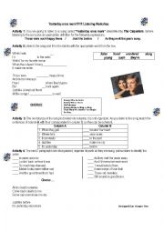 English Worksheet: Yesterday once more - The carpenters