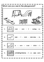 English Worksheet: At the Park