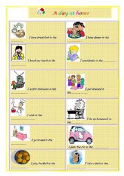 English Worksheet: A day at home