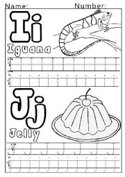 English Worksheet: I and J