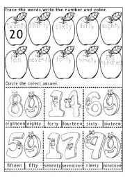 English Worksheet: Numbers