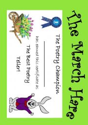 English Worksheet: The March Hare Diploma 1st place