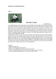 English Worksheet: THE GIANT PANDA 