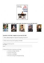 English Worksheet: Forrest Gump the film