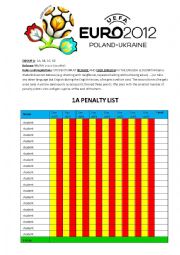 English Worksheet: Euro 2012 penalty game