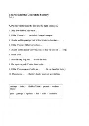 English Worksheet: charlie and the chocolate factory