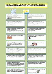 English Worksheet: Speaking about the weather